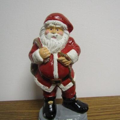 Vintage Cast Iron 'Santa Claus' Door Stop- 7 1/2" Tall
