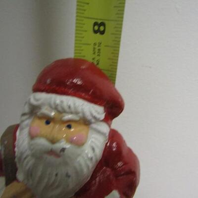 Vintage Cast Iron 'Santa Claus' Door Stop- 7 1/2" Tall