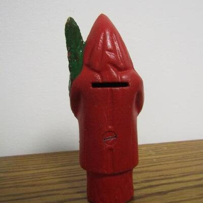 Antique Cast Iron 'Santa Claus' Bank- 5 1/2" Tall
