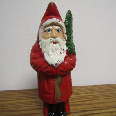 Antique Cast Iron 'Santa Claus' Bank- 5 1/2" Tall