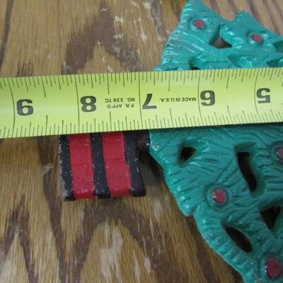 Vintage Cast Iron Christmas Tree Trivets