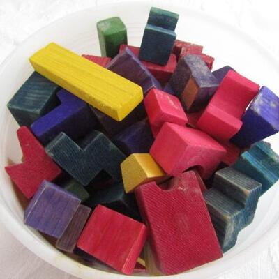 Collection of Assorted Wooden Building Blocks