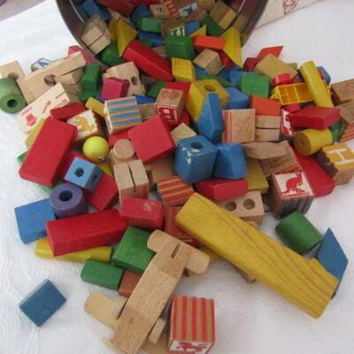 Collection of Assorted Wooden Building Blocks