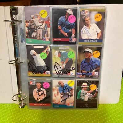 Signed golf cards Arnold Palmer etc