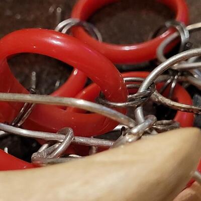 Lot 312: Large Coral? Pendant w/ Red & Silver Necklace