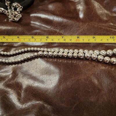 Lot 319: (2) Costume Jewelry Necklaces Silver Tone 