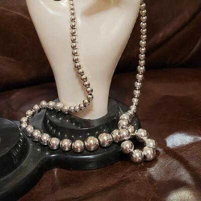 Lot 319: (2) Costume Jewelry Necklaces Silver Tone 