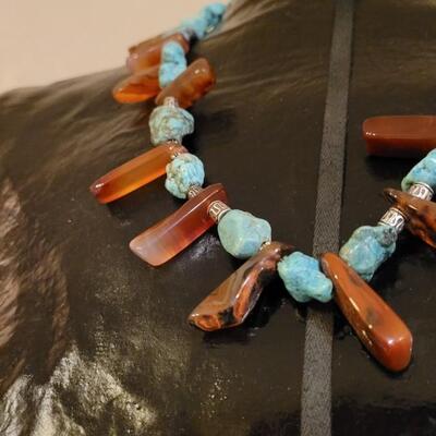 Lot 322: Asian Turquiose & Stone Necklace