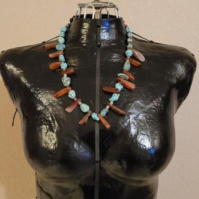 Lot 322: Asian Turquiose & Stone Necklace