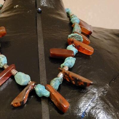Lot 322: Asian Turquiose & Stone Necklace