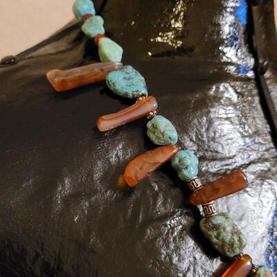 Lot 322: Asian Turquiose & Stone Necklace