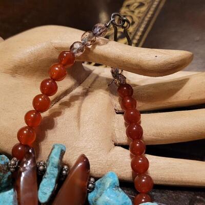 Lot 322: Asian Turquiose & Stone Necklace