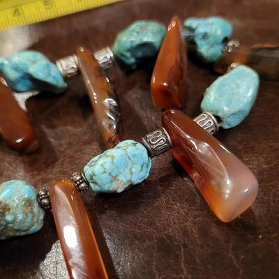 Lot 322: Asian Turquiose & Stone Necklace