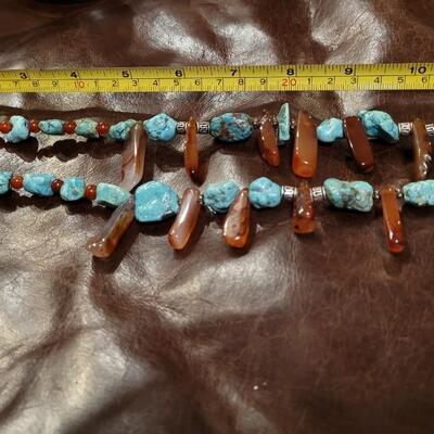 Lot 322: Asian Turquiose & Stone Necklace