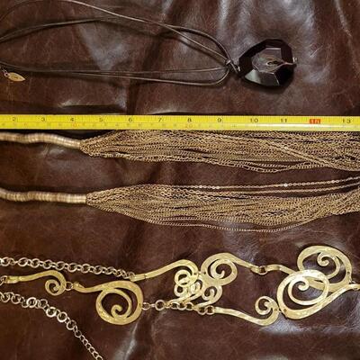 Lot 328: (3) Costume Jewelry Necklaces 