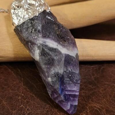Lot 331: 24" Amethyst Pendant Necklack (gold full chain)