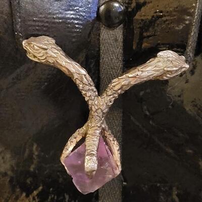 Lot 333: 32" Dragon Claw Clutching Amethyst 