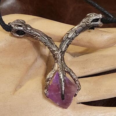 Lot 333: 32" Dragon Claw Clutching Amethyst 