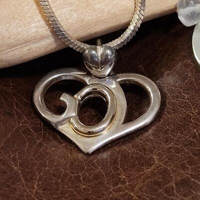 Lot 334: 21" GOD Pendant Necklace & 20" Writer Pendant Necklace 