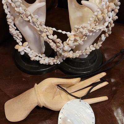 Lot 335: Abalone & Multi Strand Shell Necklaces