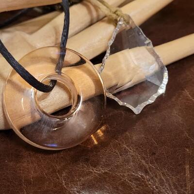 Lot 336: Crystal and Yellow Glass Circle Necklaces