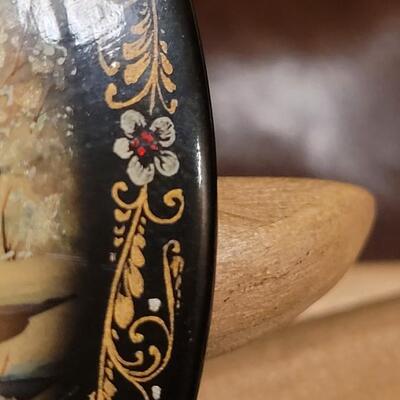 Lot 337: Handpainted Scene on Abalone Signed & Dated 