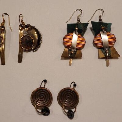 Lot 339: (3) Artist Made Earrings 