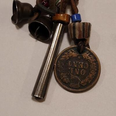 Lot 341: Vintage 1890's Indian Head Penny Chime Earrings 