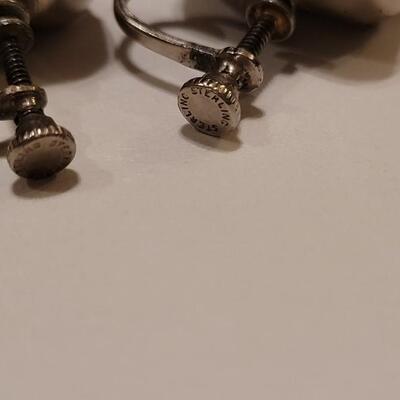 Lot 343: Aquamarine Sterling Silver Screw Back Earrings 