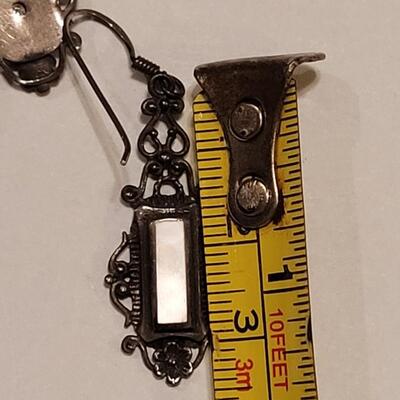 Lot 354: Sterling Silver & Abalone Earrings 