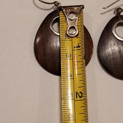 Lot 346: Sterling Silver and Wiod Earrings 
