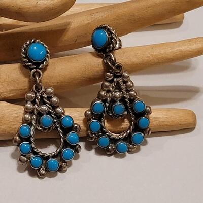 Lot 351: Sterling Silver Taxco Earrings