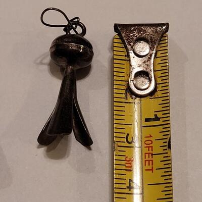 Lot 353: Unmarked Sterling Squash Blossom Earrings 