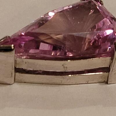 Lot 356: Sterling Silver Pink Tourmaline Pendant 