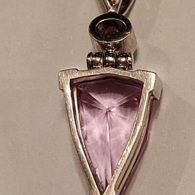 Lot 356: Sterling Silver Pink Tourmaline Pendant 