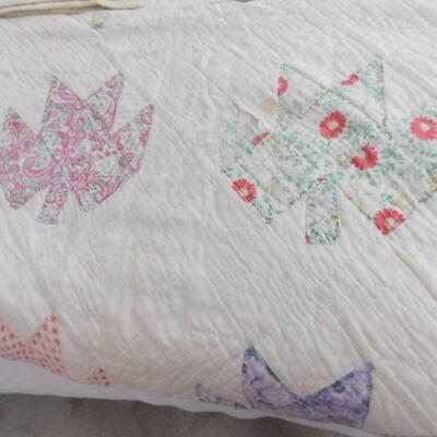 Pair of Vintage Hand Cut, Hand Sewn Quilts