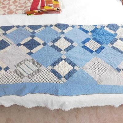 Large Vintage Hand Cut, Hand Sewn Quilt