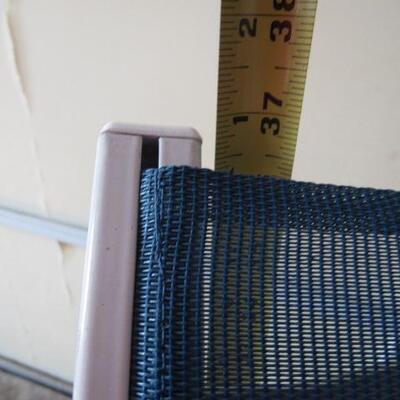 Pair of Outdoor Patio Metal Frame Mesh Fabric Swivel Chairs