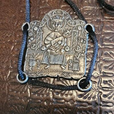 Lot 364: Handmade Pendant and Black Velvet Cord 30"