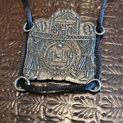 Lot 364: Handmade Pendant and Black Velvet Cord 30"