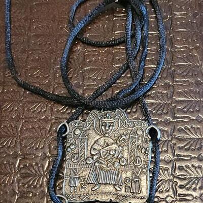 Lot 364: Handmade Pendant and Black Velvet Cord 30"