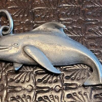 Lot 368: Dolphin and Handpainted Heart Pendants