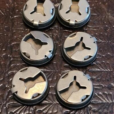 Lot 369: Unmarked Silver Bear Button Covers (6)