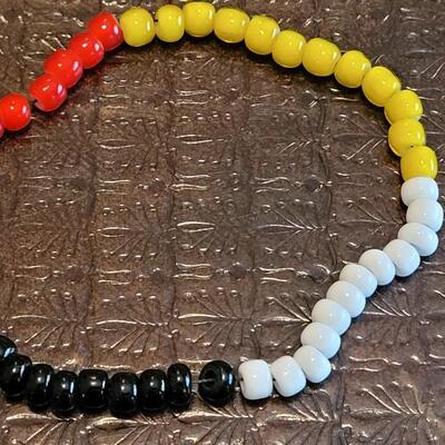 Lot 374: 10" ITALY Sterling Silver Anklet and Glass Beaded Elastic Anklet