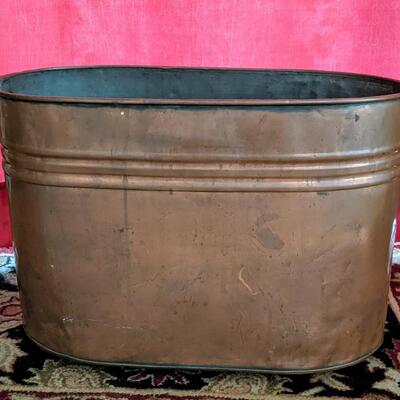 Antique Copper boiler wash tub