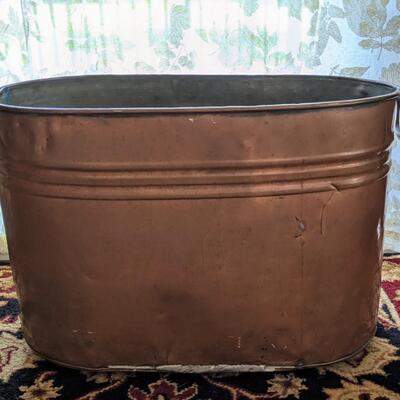 Antique Copper boiler wash tub