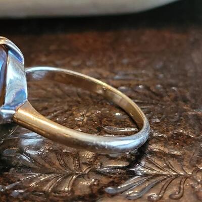 Lot 380: Gold Plated Ring with Citrine Colored Stone 