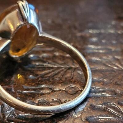 Lot 380: Gold Plated Ring with Citrine Colored Stone 