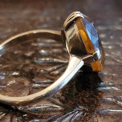 Lot 380: Gold Plated Ring with Citrine Colored Stone 