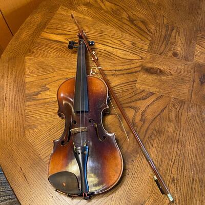 Vintage Antonius Stradivarius Cremonenfis Faciebat Anno 1718 Violin with Bow Czechoslovakia